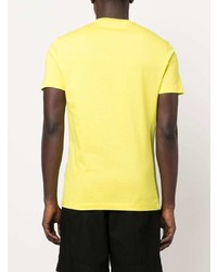 T-shirt à col rond imprimé moutarde Versace