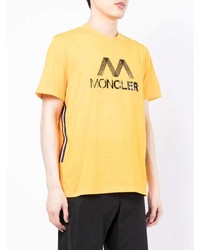 T-shirt à col rond imprimé moutarde Moncler