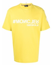 T-shirt à col rond imprimé moutarde MONCLER GRENOBLE
