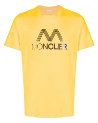T-shirt à col rond imprimé moutarde Moncler