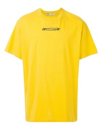 T-shirt à col rond imprimé moutarde Off-White