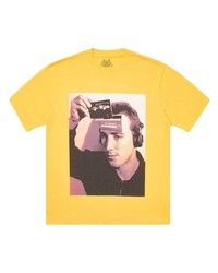T-shirt à col rond imprimé moutarde Palace