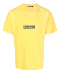 T-shirt à col rond imprimé moutarde Palm Angels