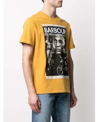 T-shirt à col rond imprimé moutarde Barbour