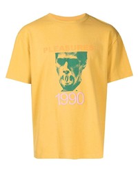 T-shirt à col rond imprimé moutarde Pleasures