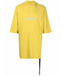 T-shirt à col rond imprimé moutarde Rick Owens