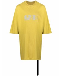 T-shirt à col rond imprimé moutarde Rick Owens