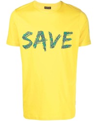 T-shirt à col rond imprimé moutarde Save The Duck