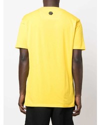 T-shirt à col rond imprimé moutarde Philipp Plein
