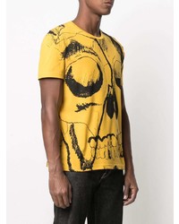 T-shirt à col rond imprimé moutarde Alexander McQueen
