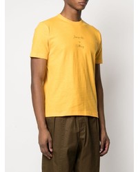 T-shirt à col rond imprimé moutarde Eleventy