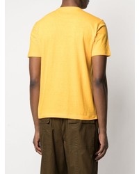 T-shirt à col rond imprimé moutarde Eleventy