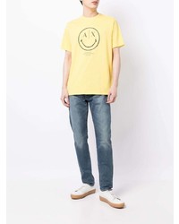 T-shirt à col rond imprimé moutarde Armani Exchange