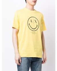 T-shirt à col rond imprimé moutarde Armani Exchange