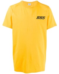 T-shirt à col rond imprimé moutarde Sss World Corp