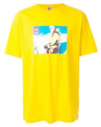 T-shirt à col rond imprimé moutarde Supreme