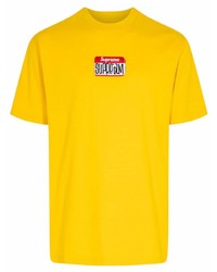 T-shirt à col rond imprimé moutarde Supreme