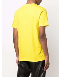 T-shirt à col rond imprimé moutarde Moschino