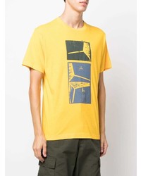 T-shirt à col rond imprimé moutarde Stone Island