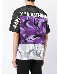 T-shirt à col rond imprimé multicolore AAPE BY A BATHING APE