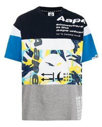 T-shirt à col rond imprimé multicolore AAPE BY A BATHING APE