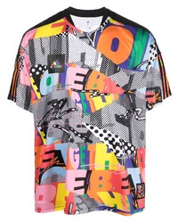 T-shirt à col rond imprimé multicolore adidas