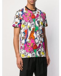 T-shirt à col rond imprimé multicolore Versace