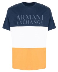 T-shirt à col rond imprimé multicolore Armani Exchange