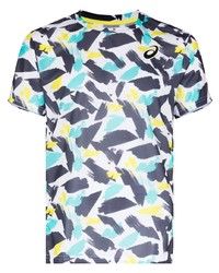 T-shirt à col rond imprimé multicolore Asics