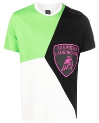 T-shirt à col rond imprimé multicolore Automobili Lamborghini
