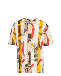 T-shirt à col rond imprimé multicolore Burberry