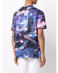 T-shirt à col rond imprimé multicolore Just Cavalli