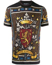 T-shirt à col rond imprimé multicolore Dolce & Gabbana