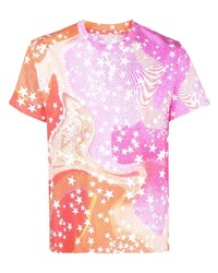 T-shirt à col rond imprimé multicolore ERL