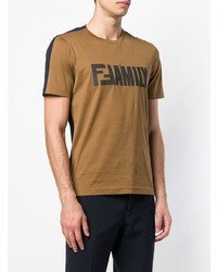 T-shirt à col rond imprimé multicolore Fendi