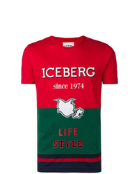 T-shirt à col rond imprimé multicolore Iceberg