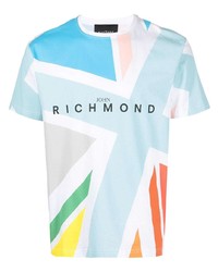 T-shirt à col rond imprimé multicolore John Richmond