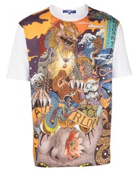 T-shirt à col rond imprimé multicolore Junya Watanabe MAN