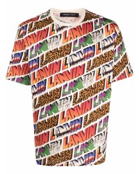 T-shirt à col rond imprimé multicolore Lanvin