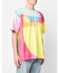 T-shirt à col rond imprimé multicolore Moschino