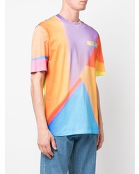 T-shirt à col rond imprimé multicolore Moschino