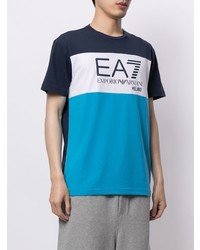 T-shirt à col rond imprimé multicolore Ea7 Emporio Armani