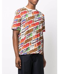 T-shirt à col rond imprimé multicolore Lanvin