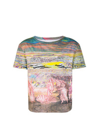 T-shirt à col rond imprimé multicolore Maison Margiela