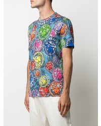 T-shirt à col rond imprimé multicolore Versace