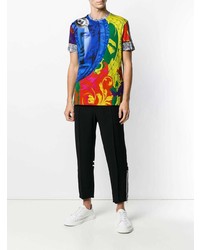 T-shirt à col rond imprimé multicolore Versace