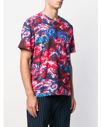 T-shirt à col rond imprimé multicolore Kenzo