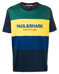 T-shirt à col rond imprimé multicolore Paul & Shark