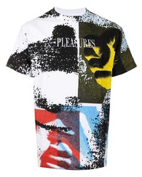 T-shirt à col rond imprimé multicolore Pleasures