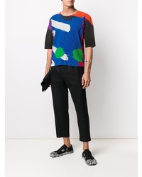 T-shirt à col rond imprimé multicolore Homme Plissé Issey Miyake